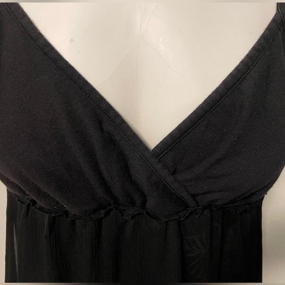 Roxy v-neck sleeveless black midi dress with adjustable spaghetti straps Size S - Picture 7 of 12
